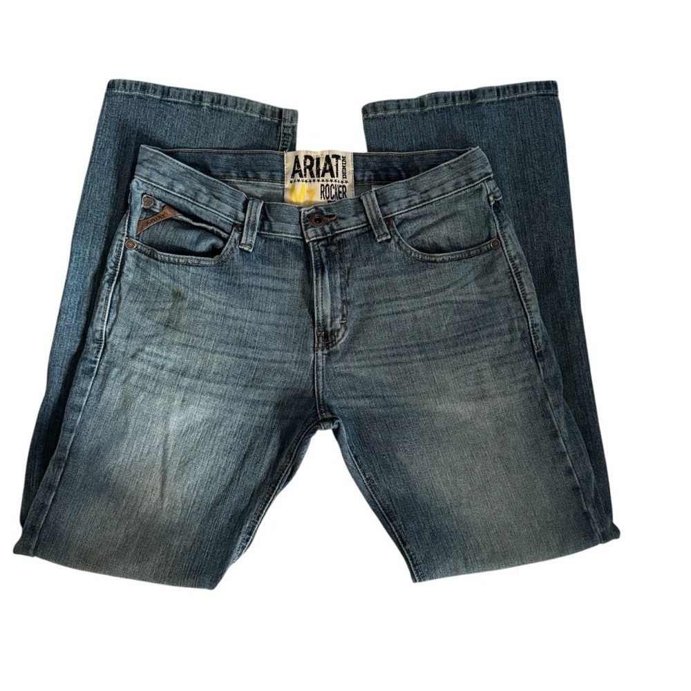 ARIAT Jeans Men's 33 Blue M7 Rocker Bootcut 33/32 Denim Cowboy Western Rugged
